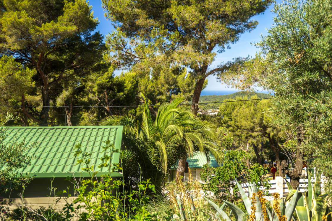 Vue mer du Mobil home Six Fours en camping 4 étoiles à Saint Cyr sur Mer