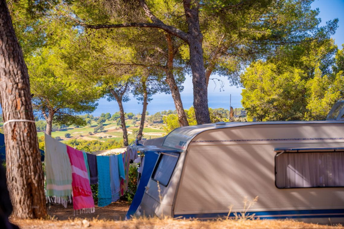 Vue mer d'un camping à Saint-Cyr sur Mer